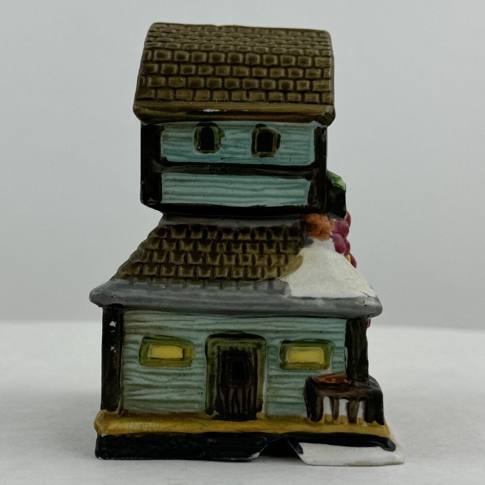 Vintage Lighted Store Flowers Fruits Christmas Village 4.5" Ceramic Wreath Small - Picture 13 of 15